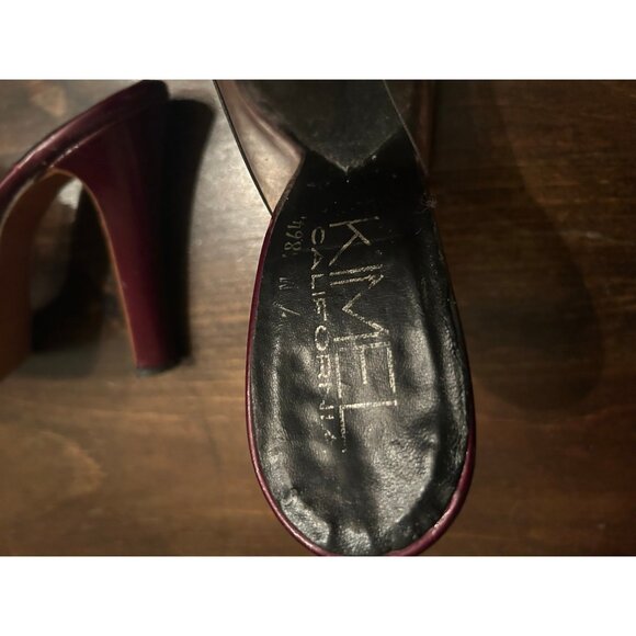 Kimel California Vintage Floral Red Heels Sandals Open Toe Women's Shoes Size 7 - Picture 8 of 8